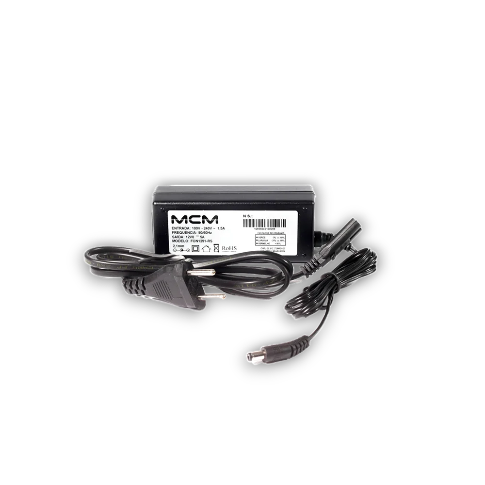 Fonte Cftv Smart Meter, Premium 12,8vcc 5a Com Tomada 50/60hz - Mcm