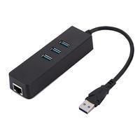 Adaptador USB 3.0 De 3 Portas, Com Ethernet Gigabit Rj45 10/100/1000
