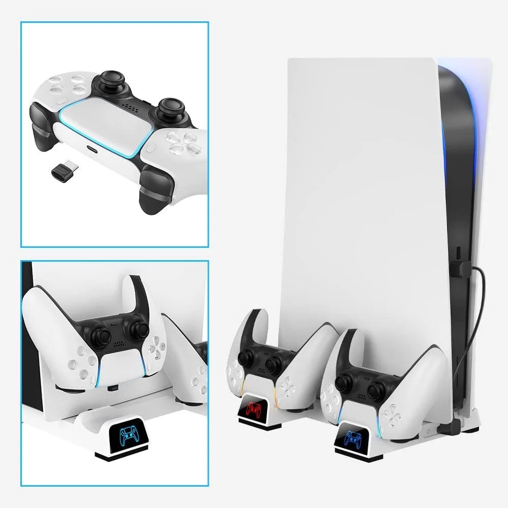Base Suporte Vertical para Ps5, Multifuncional, com Cooler, Carregador Base Suporte Vertical para Ps5, Multifuncional, com Cooler, Carregador