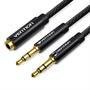 Divisor Vention Splitter Y P3 P2 Adaptador Fone Microfone 1m