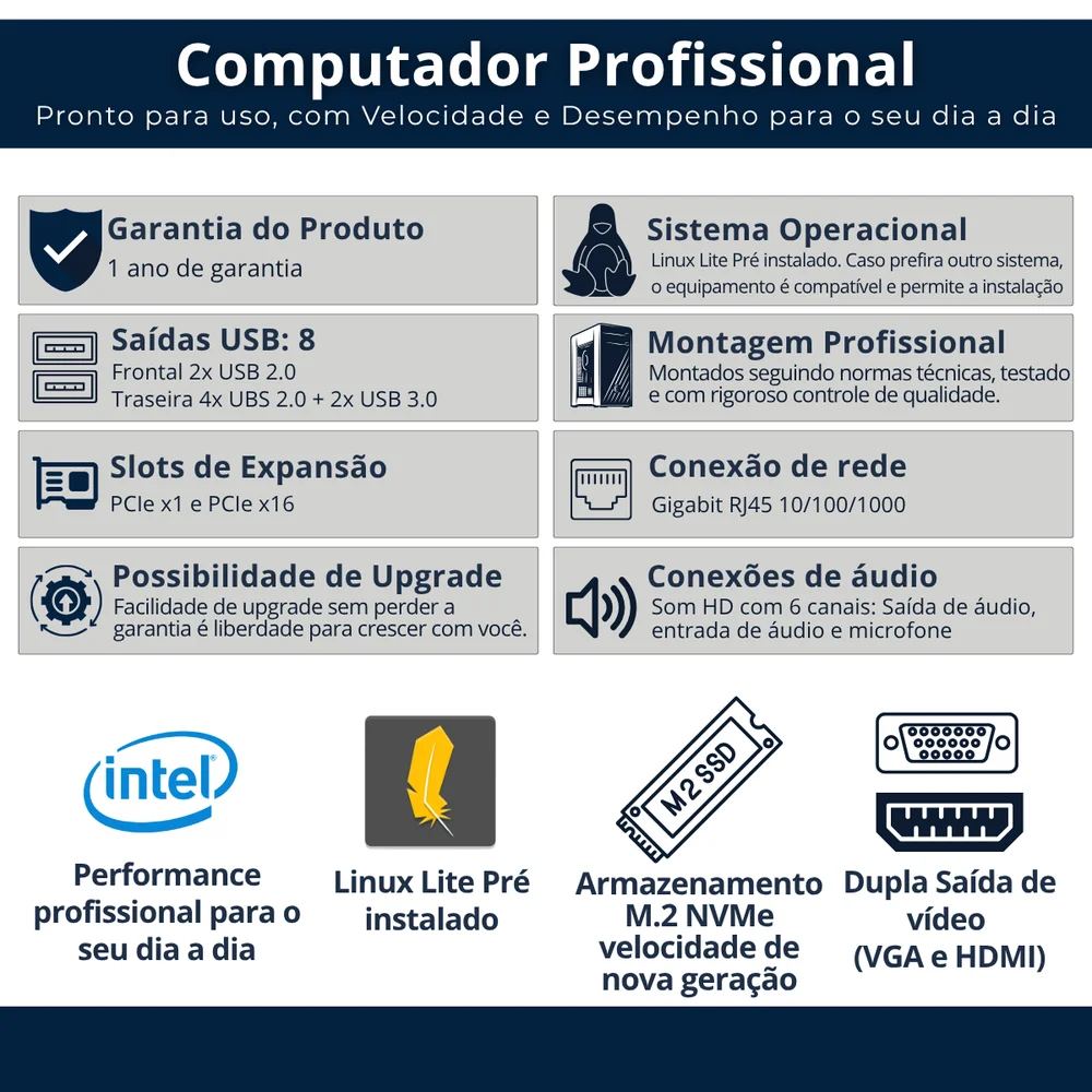 PC Alphapc Intel Core I5 16GB SSD 256GB KaBuM