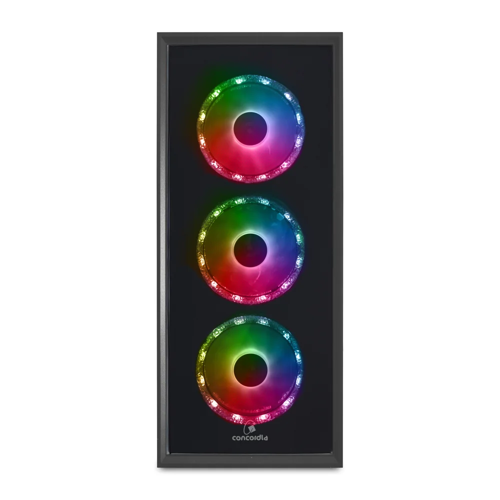 Gabinete Gamer Concórdia Glass X3602 RGB com Controle, Fita LED e Fans Gabinete Gamer Concórdia Glass X3602 RGB com Controle, Fita LED e Fans