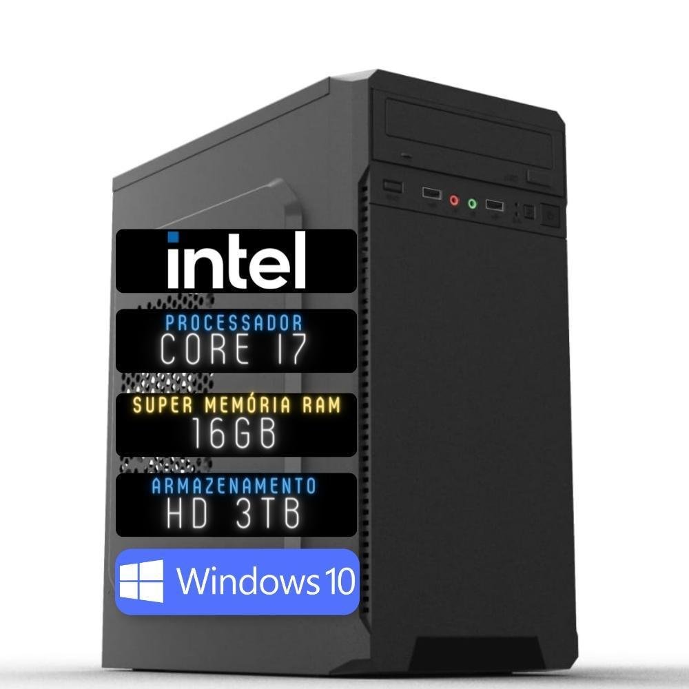 Computador 3green Desktop Intel I7 16GB HD 3TB