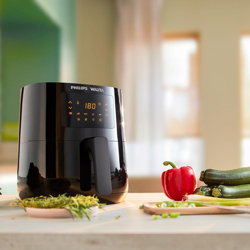 Fritadeira Air Fry Sem Óleo Philips Walita Série 3000 Digital, 4.1L, 1400W, 127V, Preto - RI9252/91