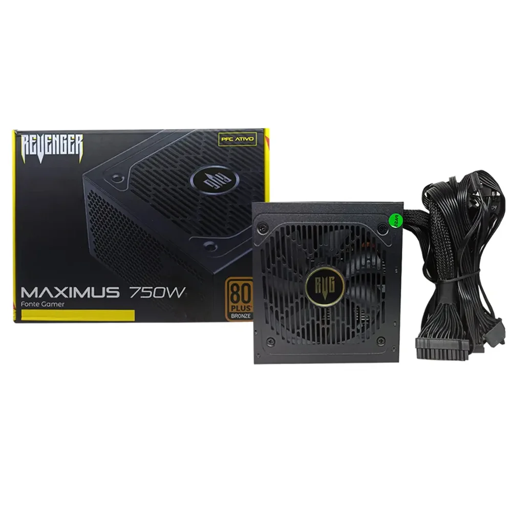 Fonte Revenger 750W 80 Plus Bronze, PFC, Ativo Fo-max03 Fonte Revenger 750W 80 Plus Bronze, PFC, Ativo Fo-max03
