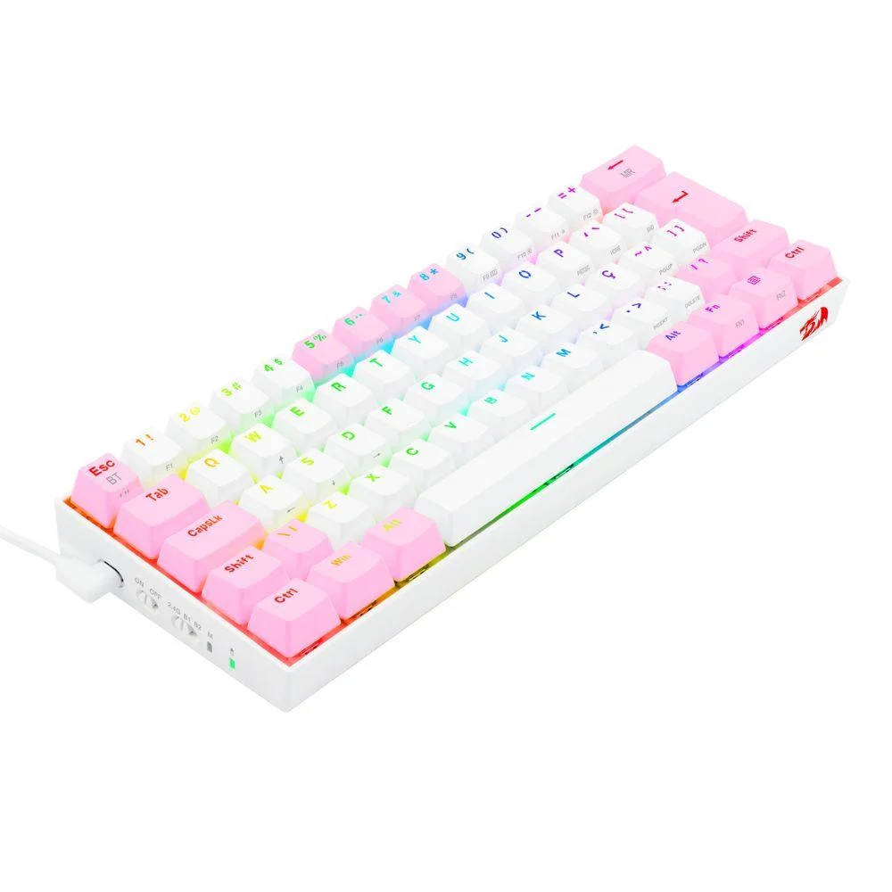 Teclado Gamer Mecanico Redragon Draconic Pro K530wp-RGB, Branco,rosa Teclado Gamer Mecanico Redragon Draconic Pro K530wp-RGB, Branco,rosa