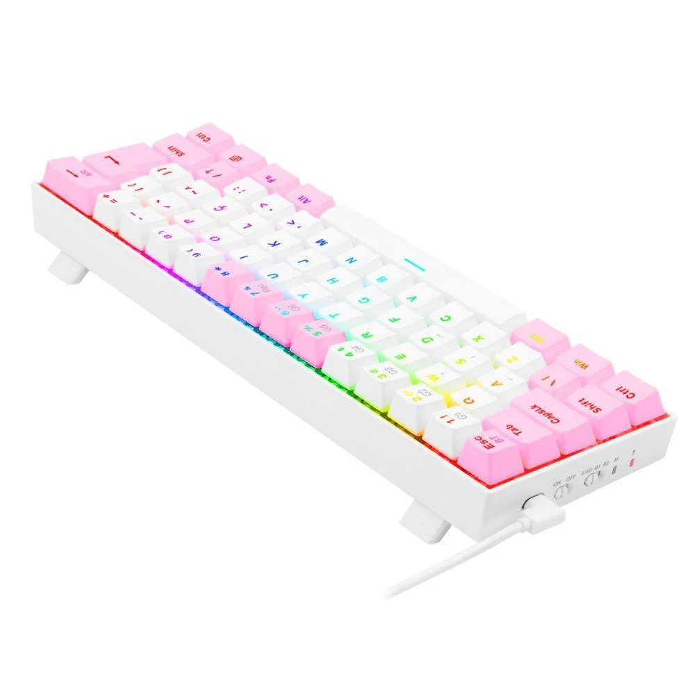 Teclado Gamer Mecanico Redragon Draconic Pro K530wp-RGB, Branco,rosa Teclado Gamer Mecanico Redragon Draconic Pro K530wp-RGB, Branco,rosa