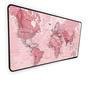 Mouse Pad Gamer Speed Extra Grande 70x35, Profissional - Mapa Mundi Rosa