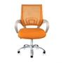 Cadeira De Escritório Fortt Csf02-lj Lisboa, Suporta 120kg, Secretária Base Cromada, Com Rodinha, Laranja