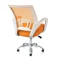 Cadeira De Escritório Fortt Csf02-lj Lisboa, Suporta 120kg, Secretária Base Cromada, Com Rodinha, Laranja
