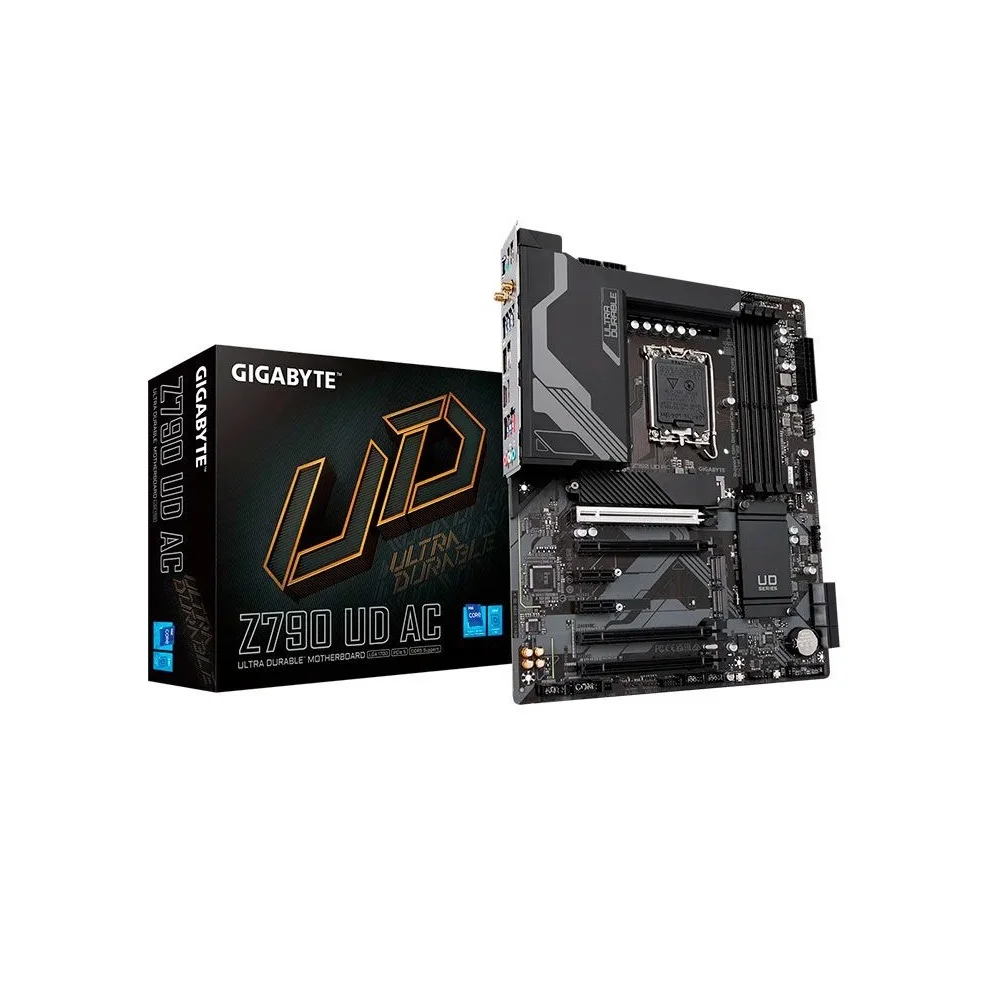 Placa Mãe Gigabyte Z790 Ud Ac M.2, DDR5, Displayport, HDMI, Type-C, USB 3.2, Wifi Lan Placa Mãe Gigabyte Z790 Ud Ac M.2, DDR5, Displayport, HDMI, Type-C, USB 3.2, Wifi Lan