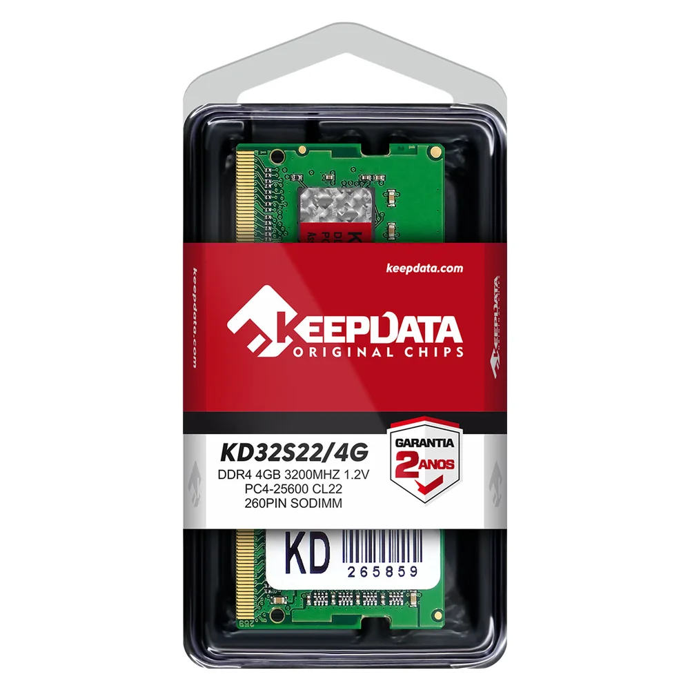 Memoria Para Notebook Keepdata, 4GB, 3200MHz, DDR4 - Kd32s22/4g Memoria Para Notebook Keepdata, 4GB, 3200MHz, DDR4 - Kd32s22/4g