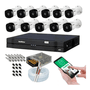 Kit 11 Câmeras Intelbras, Multi Hd, 1120b, DVR 16 Canais, S/ HD