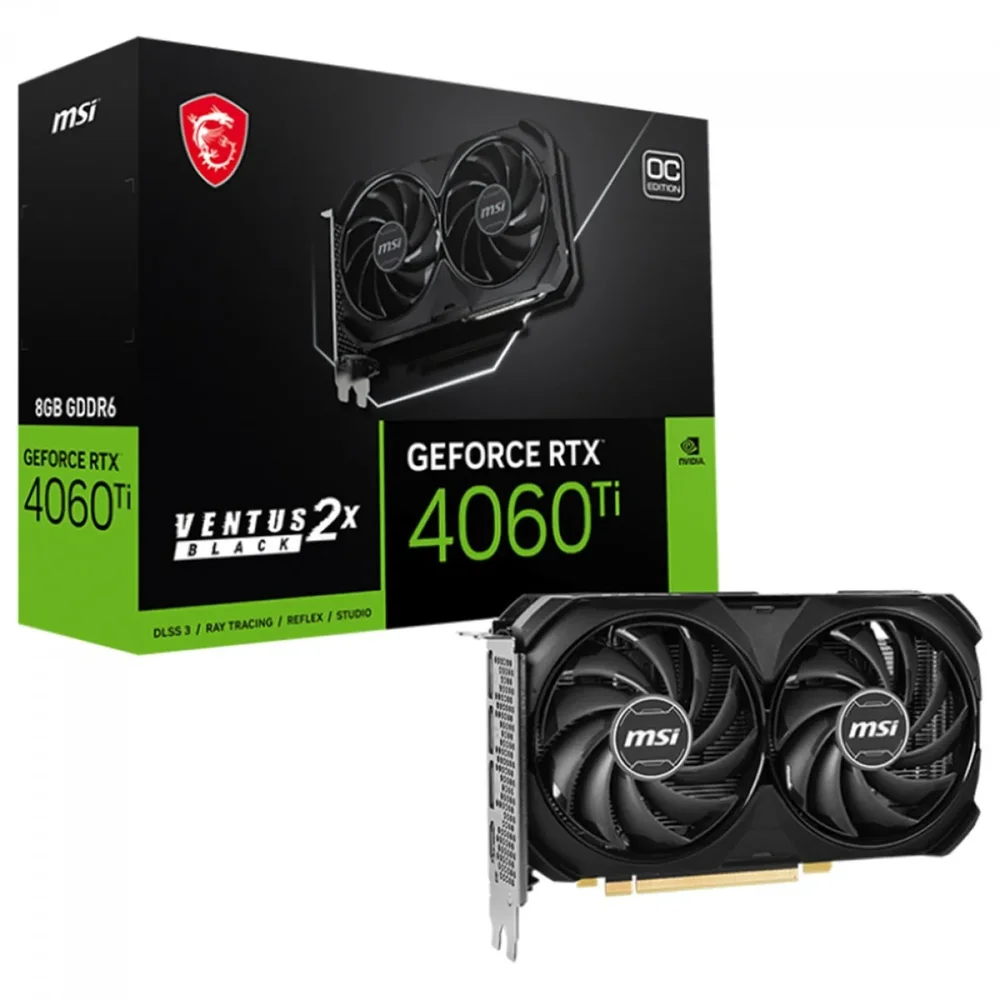 グラフィックボード・グラボ・ビデオカード MSI GeForce RTX 4060 Ti Ventus 2X Placa De Vídeo RTX 4060 TI Ventus 2x Oc MSI 8GB
