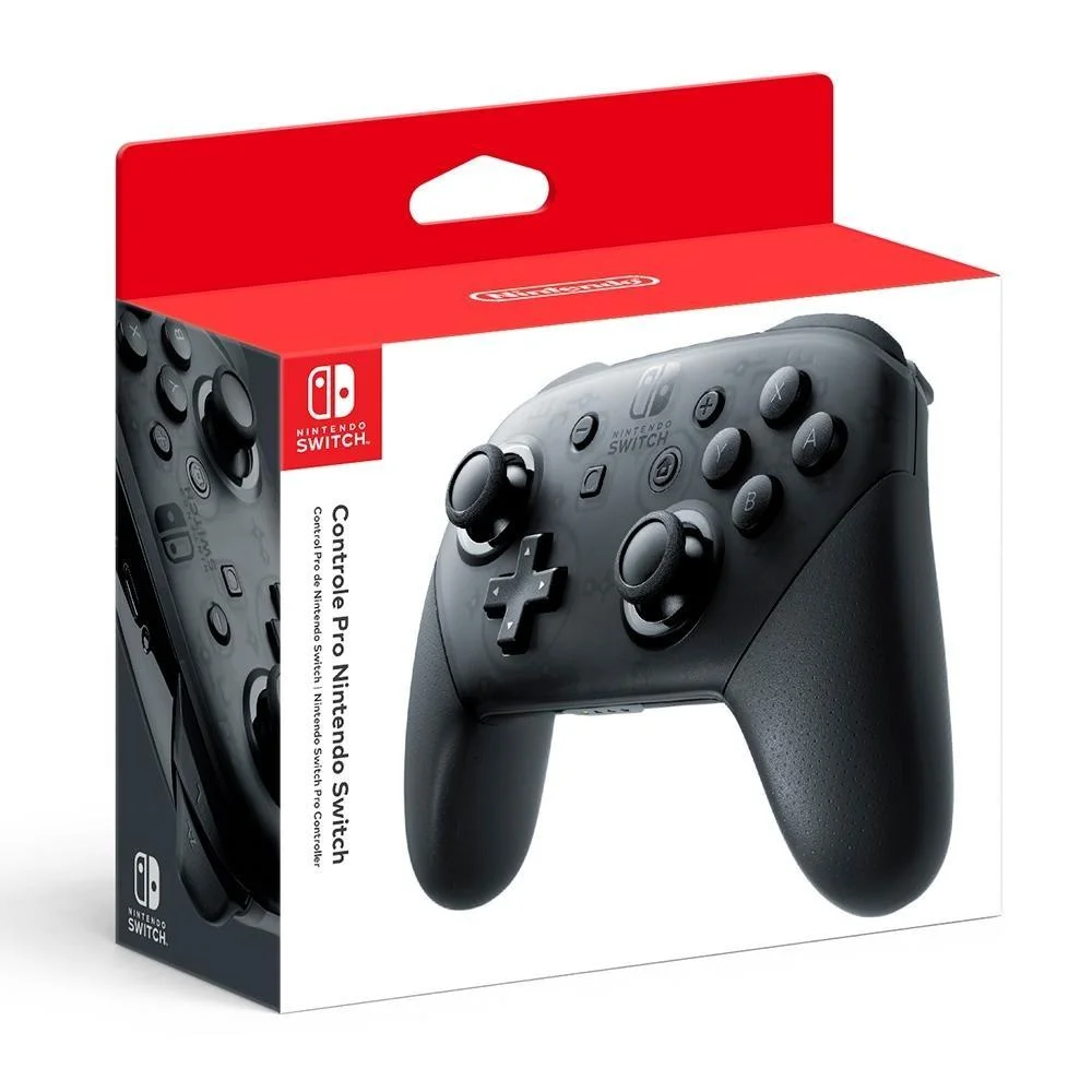 Controle Nintendo Switch Pro Controller, Sem Fio, Cinza Controle Nintendo Switch Pro Controller, Sem Fio, Cinza