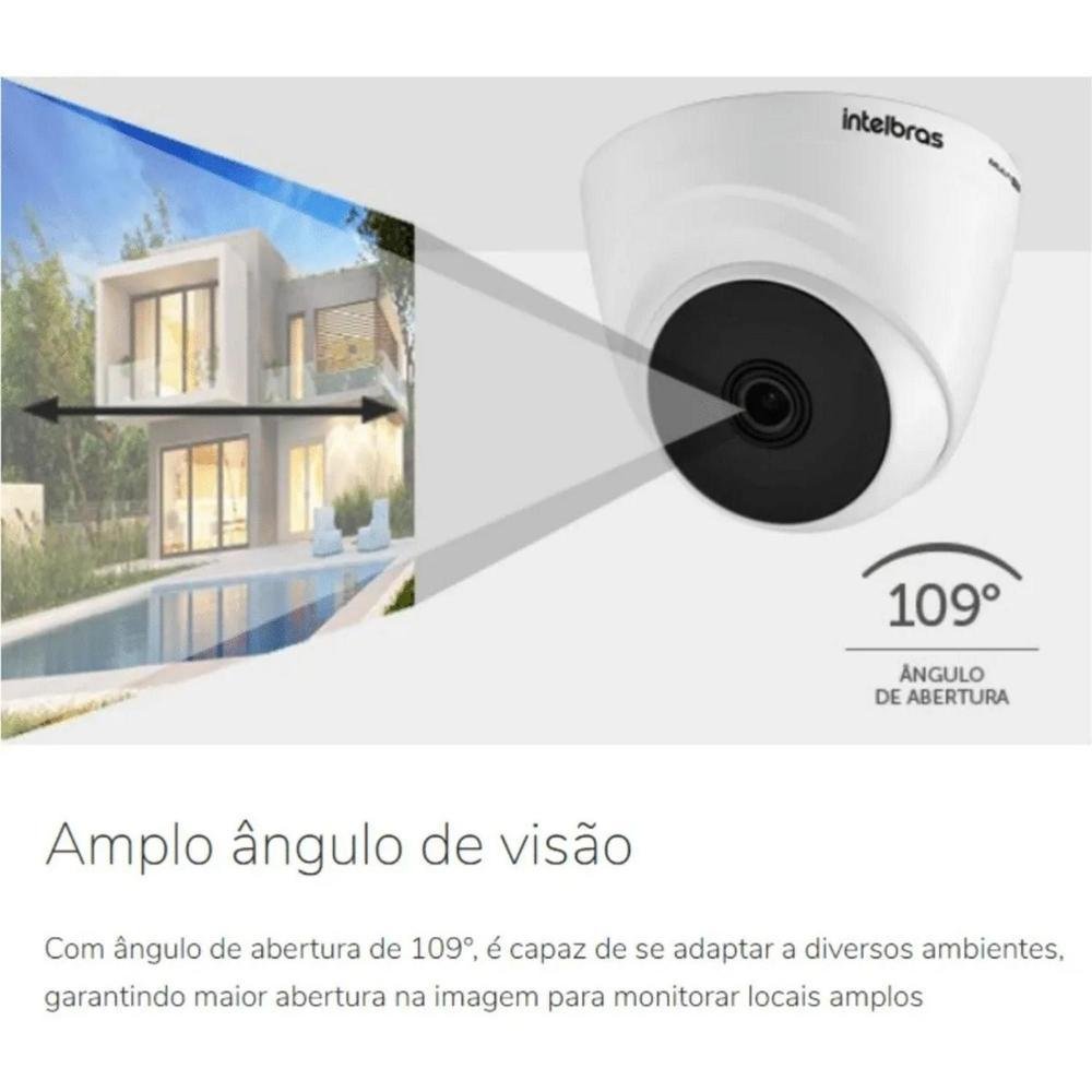 Kit 4 Camera De Seguranca, Intelbras Dome Vhl 1120d, Dvr 4 Canais Multi HD