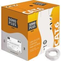 50 Metros De Cabo Rede Cat6 Sohoplus Furukawa 100% Cobre Cor:branco