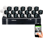 Kit Cftv 16 Cameras Segurança  Hd Dvr Intelbras Mhdx 1116 S/ Hd