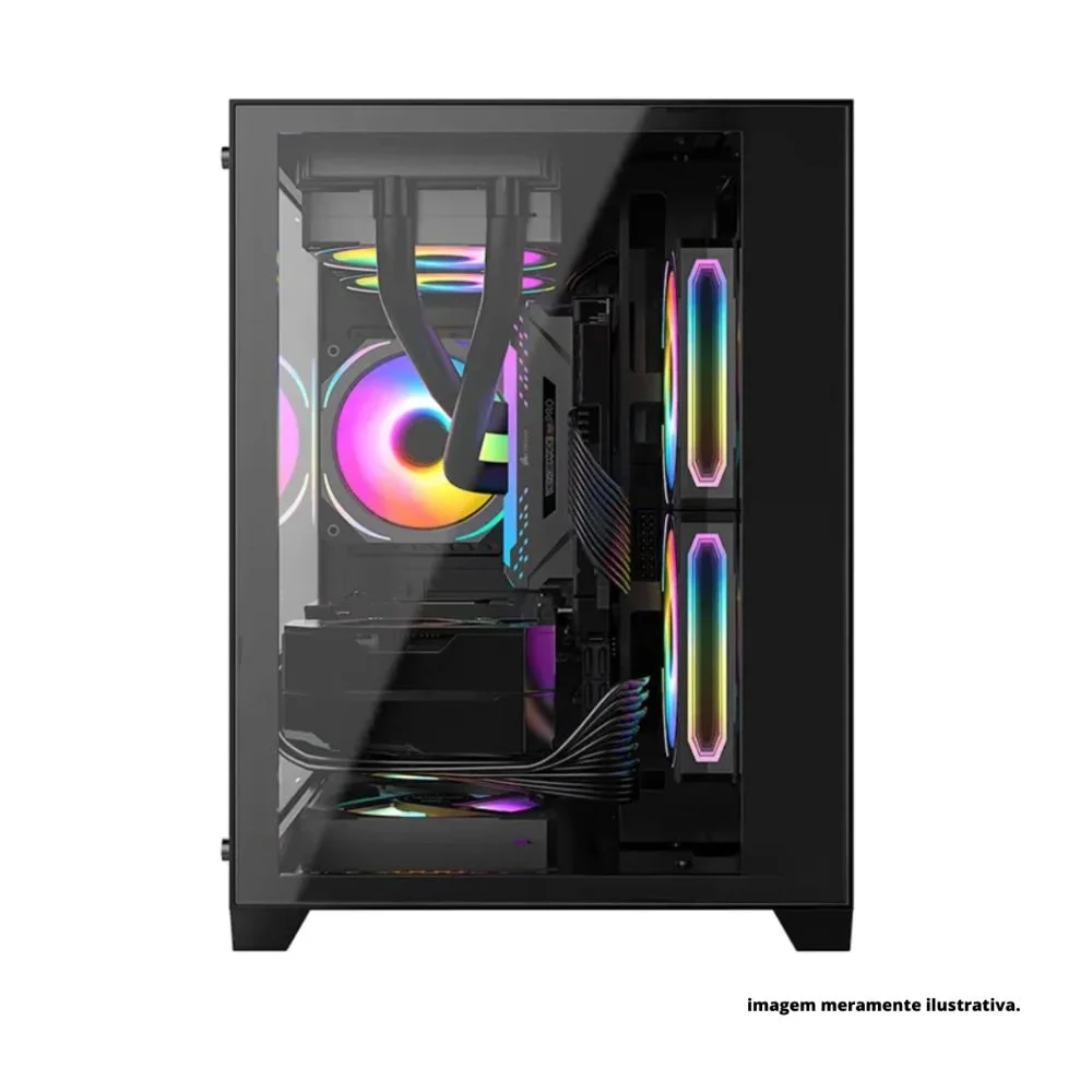 Gabinete Gamer Bpc-345b, Lateral E Frontal Em Vidro, USB 3.0, 4 Coolers Inclusos, Preto Gabinete Gamer Bpc-345b, Lateral E Frontal Em Vidro, USB 3.0, 4 Coolers Inclusos, Preto