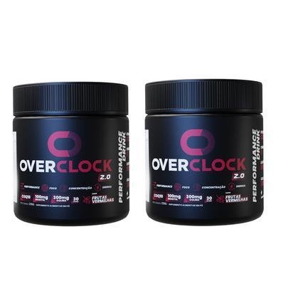 Combo 2x Energético Gamer Overclock 2.0, Mais Performance Mental Foco E Concentração, 60 Doses - Frutas Vermelhas