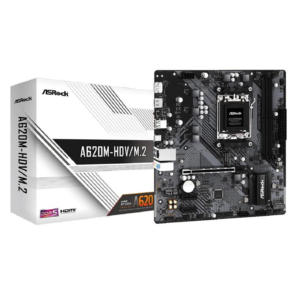 Placa Me Asrock AMD Am5 A620 M2 DDR5 KaBuM