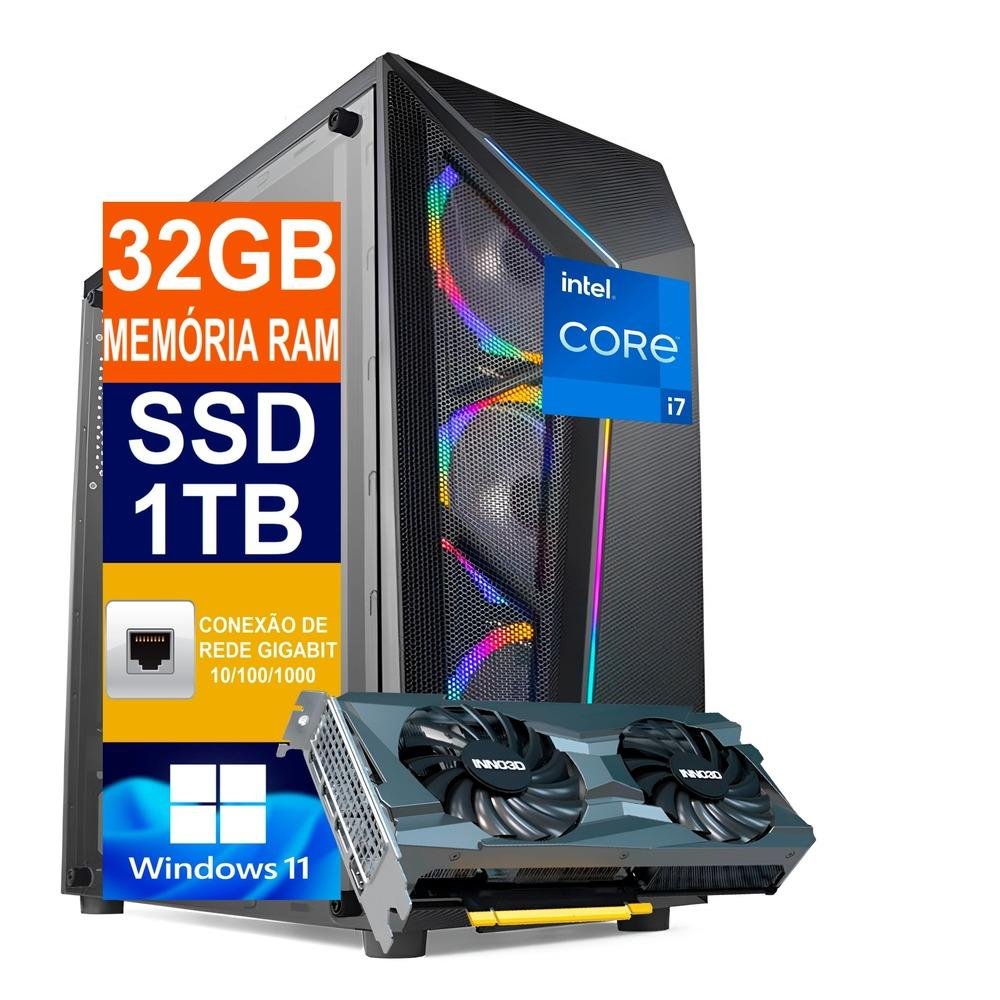 Pc Gamer I7 32GB RTX 3060TI 8GB SSD 1TB KaBuM