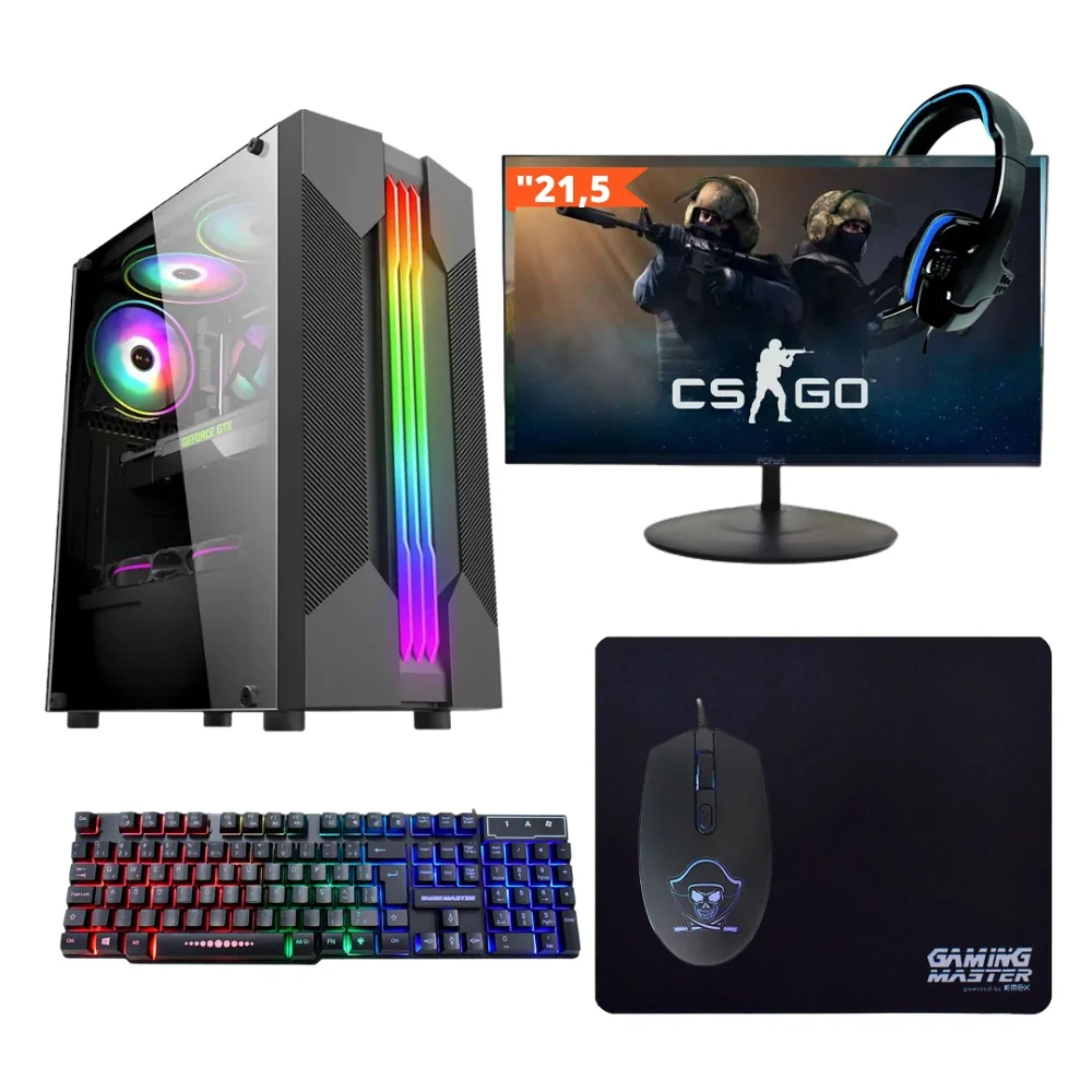 PC Gamer Balão.info Core I5, SSD 960GB, 16GB, VGA Gt730 4GB, Windows 10 Pro Trial + Teclado/mouse + Mouse Pad + Headset + Monitor 21.5 Polegadas