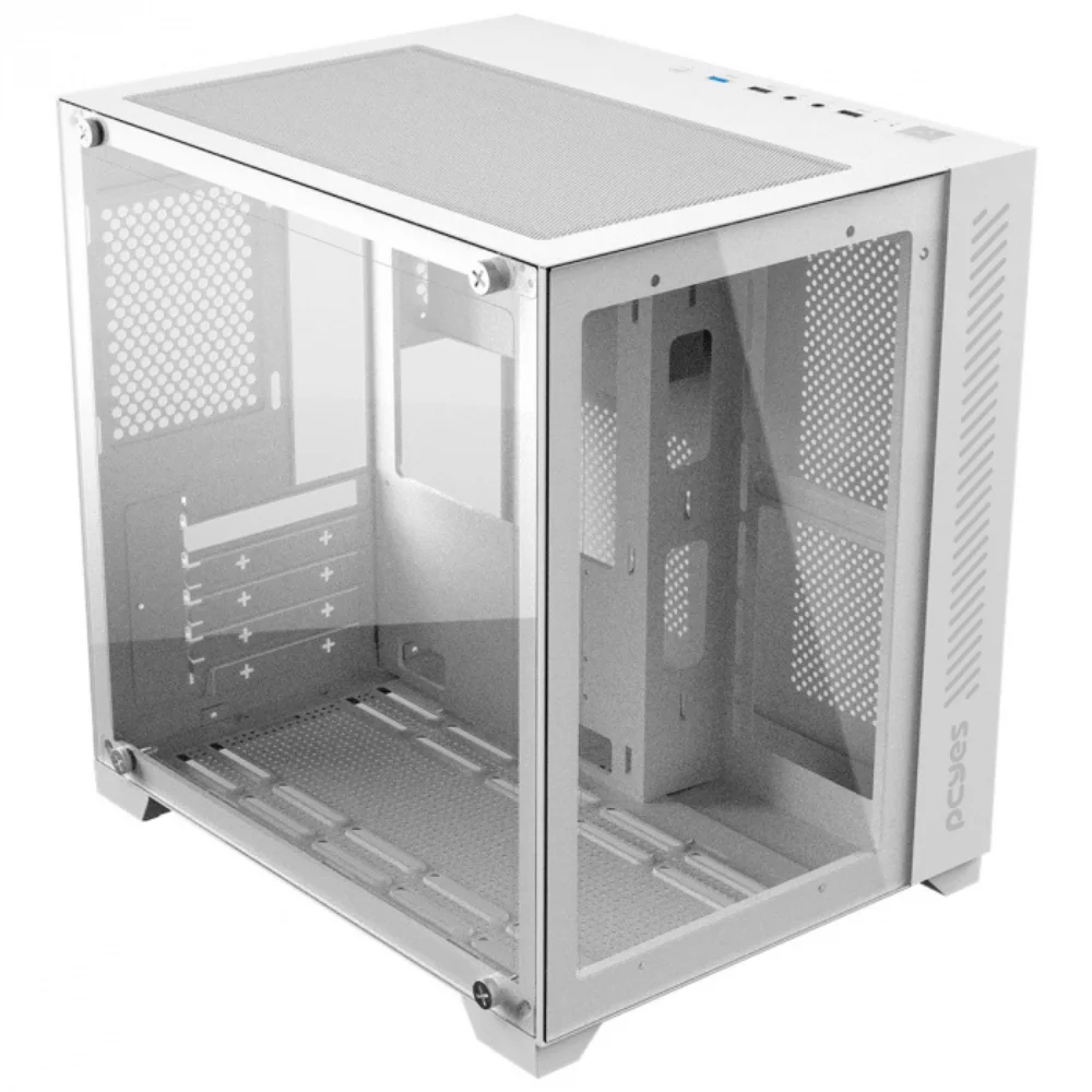 Gabinete Gamer Pcyes Forcefield Ghost,Mid Tower, Frontal E Lateral Em Vidro, Sem Fan, Sem Fonte, Branco - Gffwgp Gabinete Gamer Pcyes Forcefield Ghost,Mid Tower, Frontal E Lateral Em Vidro, Sem Fan, Sem Fonte, Branco - Gffwgp