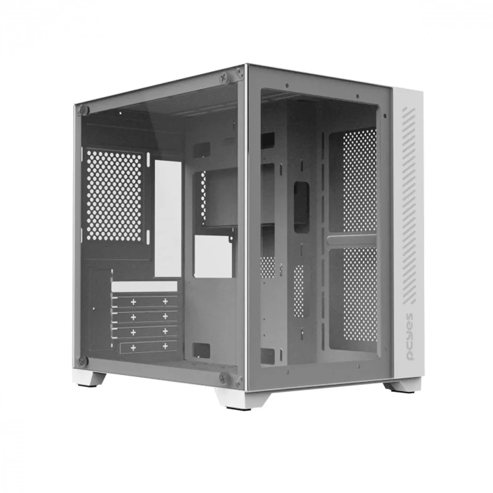 Gabinete Gamer Pcyes Forcefield Ghost,Mid Tower, Frontal E Lateral Em Vidro, Sem Fan, Sem Fonte, Branco - Gffwgp Gabinete Gamer Pcyes Forcefield Ghost,Mid Tower, Frontal E Lateral Em Vidro, Sem Fan, Sem Fonte, Branco - Gffwgp