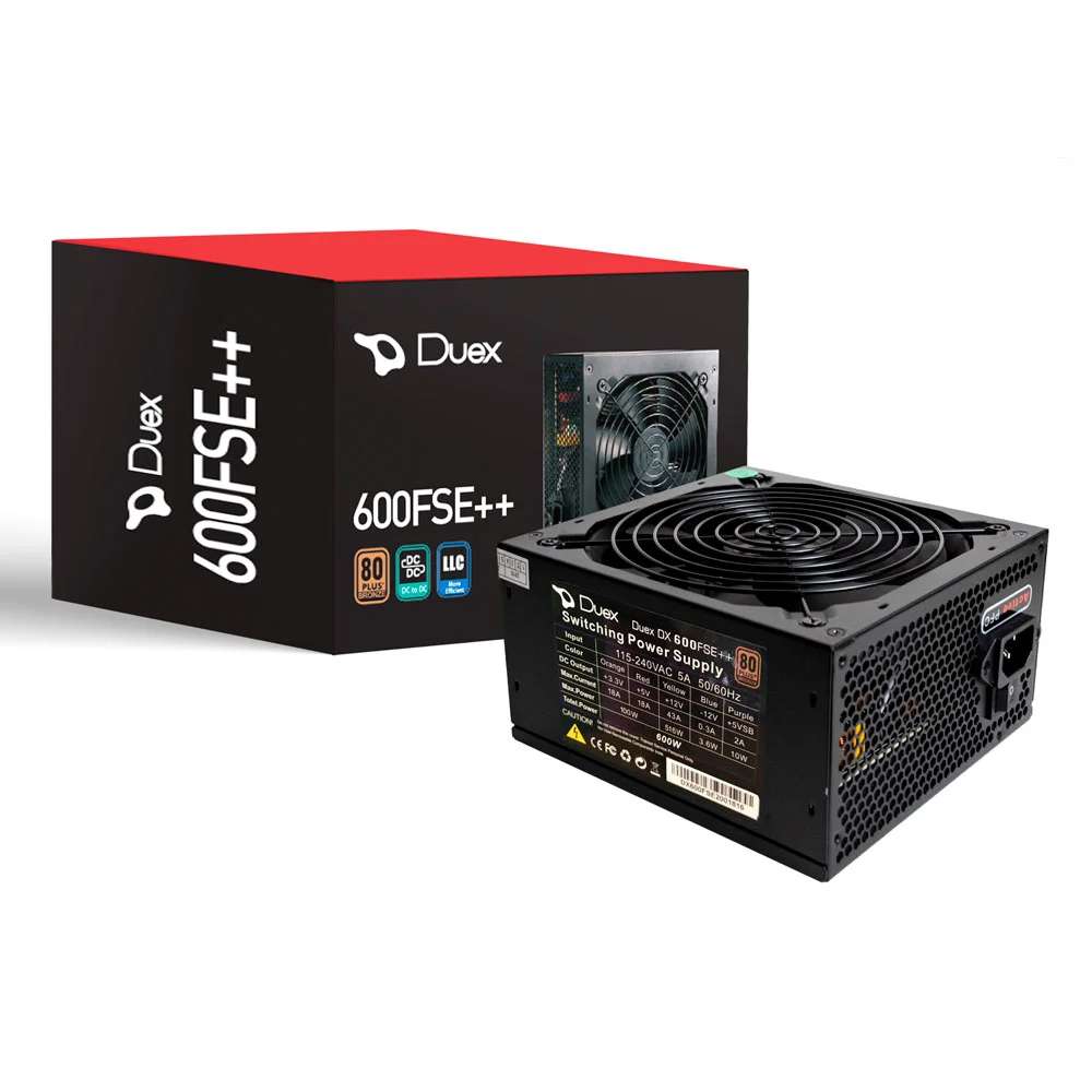 Fonte Duex 600fse++ 600w 80+ Bronze Pfc Ativo, Full Modular Fonte Duex 600fse++ 600w 80+ Bronze Pfc Ativo, Full Modular