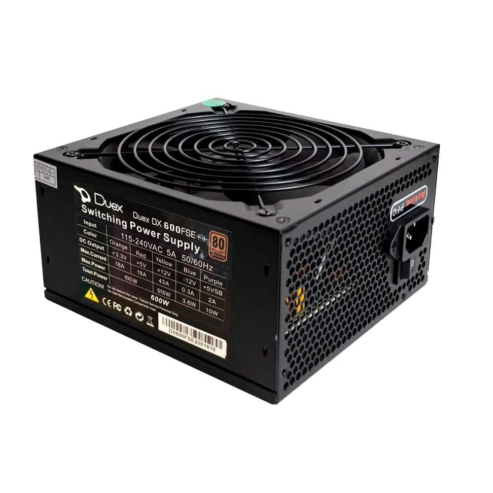 Fonte Duex 600fse++ 600w 80+ Bronze Pfc Ativo, Full Modular Fonte Duex 600fse++ 600w 80+ Bronze Pfc Ativo, Full Modular