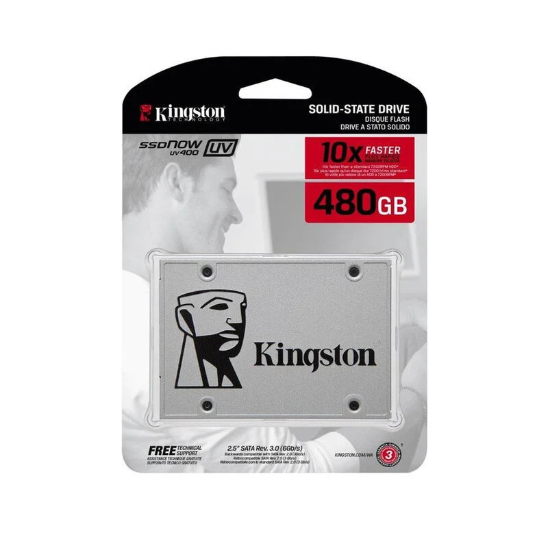Disco Sólido Interno Kingston 480G, 480GB, Preto - Sa400s37 Disco Sólido Interno Kingston 480G, 480GB, Preto - Sa400s37