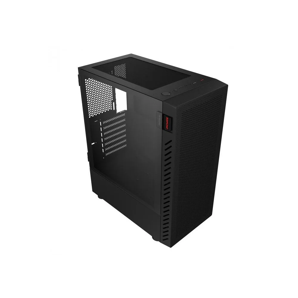 Gabinete Gamer Pcyes Bolter Black Vulcan, Lateral Em Vidro - Gbbvpbr