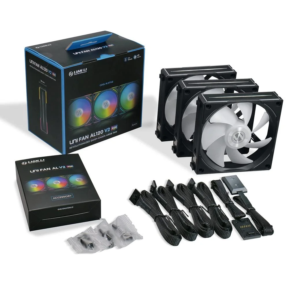 LIAN LI UNI FAN AL120 V2 BK 3個入×3個　⑦ Cooler Fan Lian Li Uni Fan Al120 V2 KaBuM