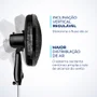 Ventilador De Coluna Mondial Vsp-40c Super Power, 40cm, 6 pás, 140w, 3 Velocidades, Modo Silencioso, 110v - Preto e Prata