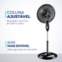 Ventilador De Coluna Mondial Vsp-40c Super Power, 40cm, 6 pás, 140w, 3 Velocidades, Modo Silencioso, 110v - Preto e Prata