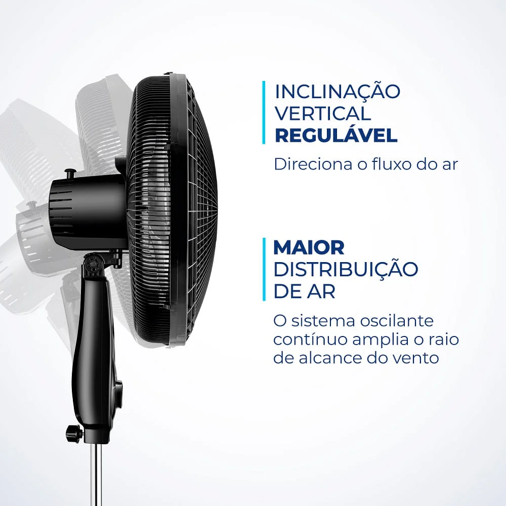 Ventilador De Coluna Mondial Vsp-40c Super Power, 40cm, 6 pás, 140w, 3 Velocidades, Modo Silencioso, 110v - Preto e Prata Ventilador De Coluna Mondial Vsp-40c Super Power, 40cm, 6 pás, 140w, 3 Velocidades, Modo Silencioso, 110v - Preto e Prata