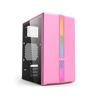 Gabinete Gamer Evolut Lotus, Mid Tower, Led M-ATX, Lateral Vidro Temperado, Com Fita Led Rainbow, Rosa - Eg816