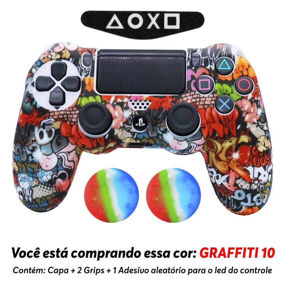 Capa Capinha Case Skin Para Controle De Ps4 Playstation 4 Cor: Graffiti 10 Capa Capinha Case Skin Para Controle De Ps4 Playstation 4 Cor: Graffiti 10