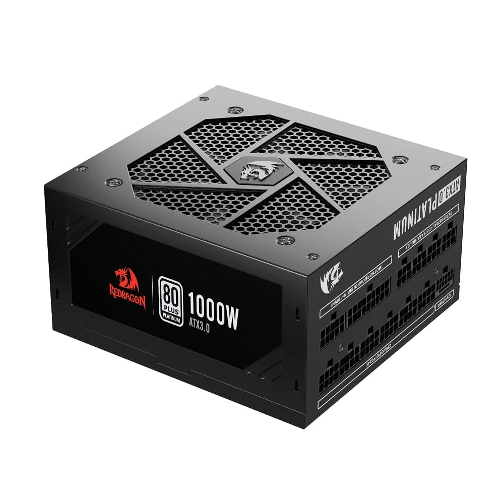 Fonte Redragon, ATX 1000w, 80 Plus, Platinum, Preto, Full Modular Fonte Redragon, ATX 1000w, 80 Plus, Platinum, Preto, Full Modular