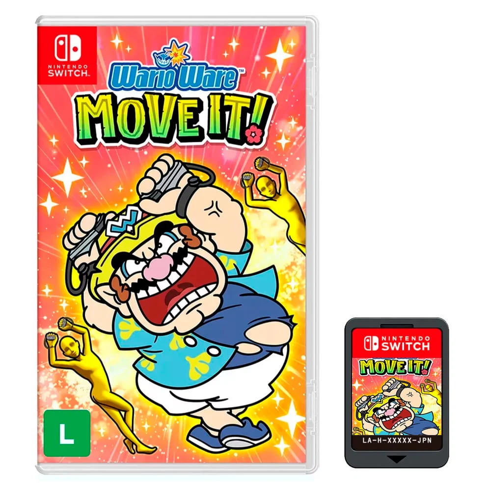 Jogo Warioware Move It Nintendo Switch, Diversão com Controles Joy-Con e Modo Party para até 4 Jogadores