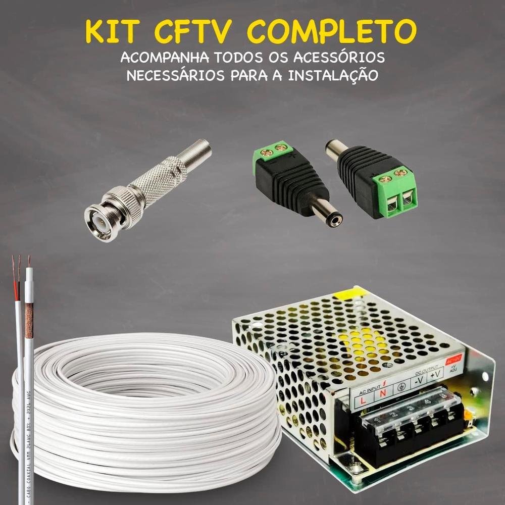 Kit Cftv 06 Câmeras Vhl 1220B + DVR Mhdx 3008-c, Com 1TB Purple