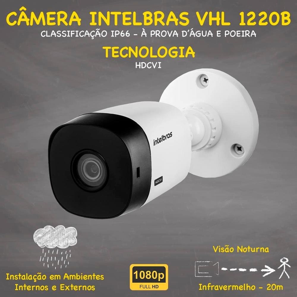 Kit Intelbras Cftv, 8 Cameras VHL 1220B, FULL HD + DVR 1008-c, HD 2TB
