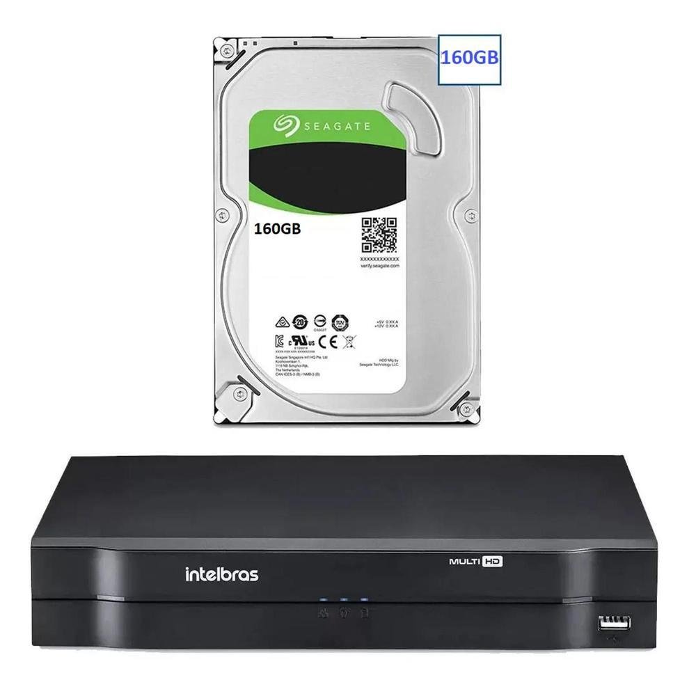 Kit Intelbras, Dvr Mhdx Full HD, 4 Canais + HD 160GB Kit Intelbras, Dvr Mhdx Full HD, 4 Canais + HD 160GB