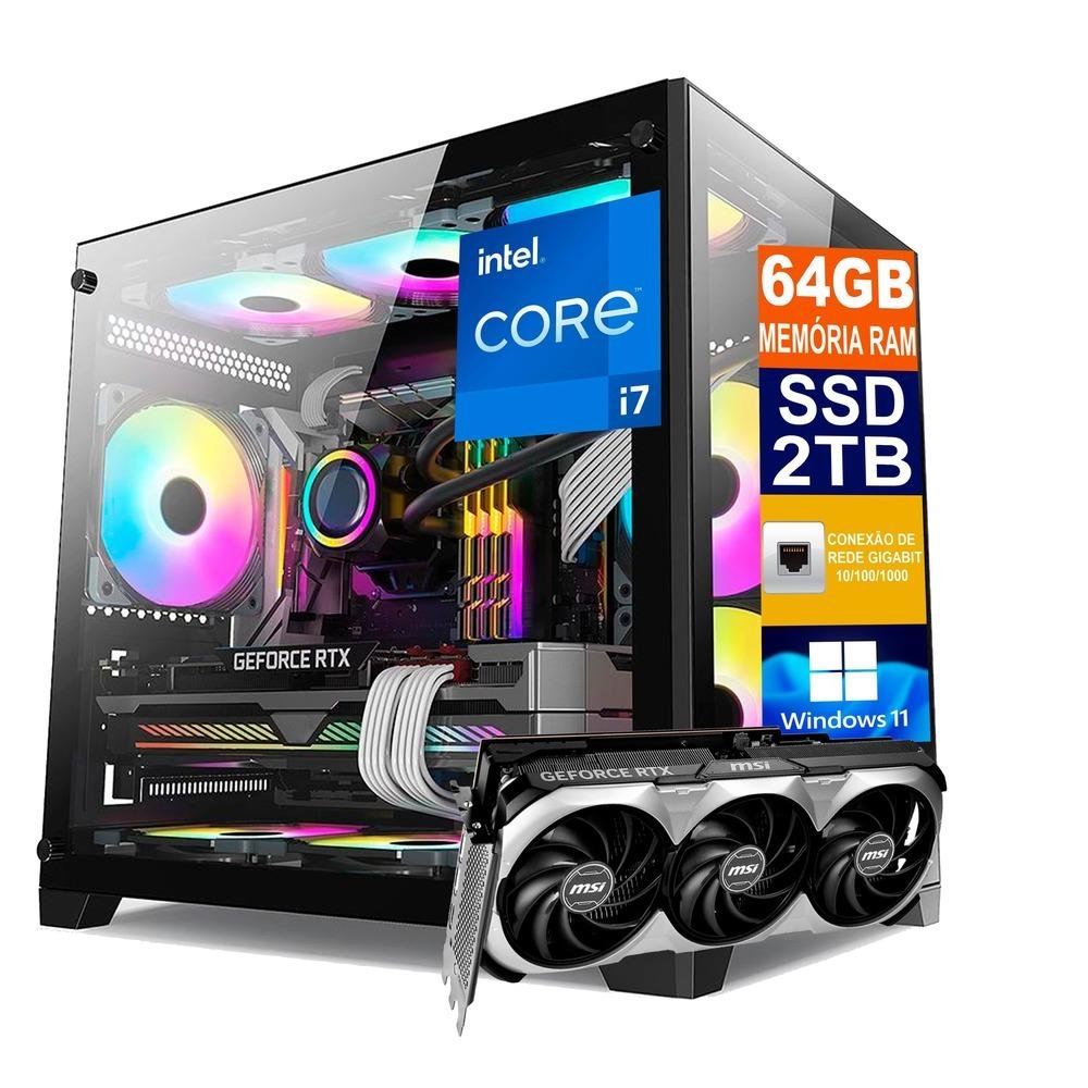 PC Gamer Intel I7 64GB RTX 4080 16GB SSD 2TB KaBuM