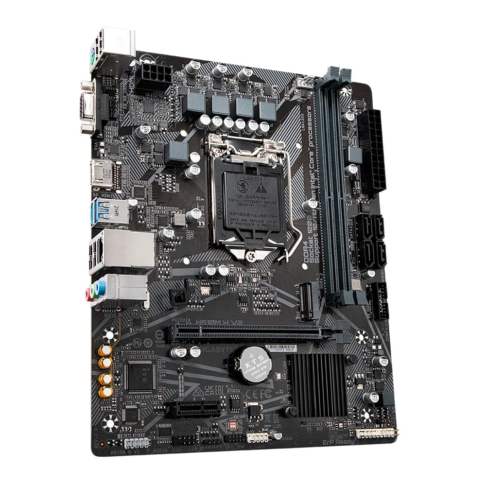 Placa Mãe Gigabyte, Para Intel H510m H, V2, LGA 1200 Ultra Durable, 2x, DDR4, Matx Placa Mãe Gigabyte, Para Intel H510m H, V2, LGA 1200 Ultra Durable, 2x, DDR4, Matx