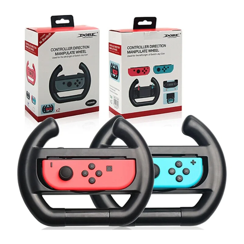 2 Volantes Nintendo Switch, Controle Joy-con Grip, Preto - Dobe 2 Volantes Nintendo Switch, Controle Joy-con Grip, Preto - Dobe