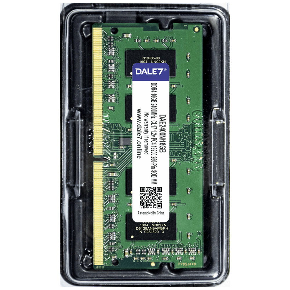 Memória Dale7, 16GB, 2400Mhz, DDR4, Notebook, 1.2v Memória Dale7, 16GB, 2400Mhz, DDR4, Notebook, 1.2v