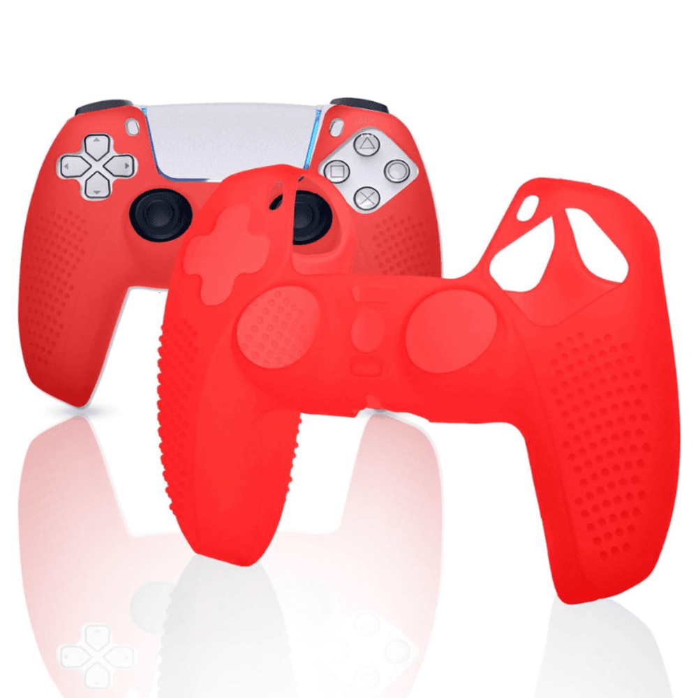 Capa Silicone Anti Derrapante Radalishop, Para Controle Sony Playstation 5, Vermelha