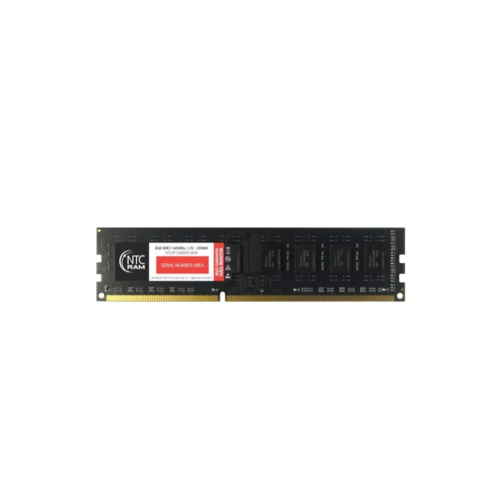 Memória RAM NTC, 8GB, 1600MHz, DDR3, Cl11, Preto - NTCKF1600DD3-8GB Memória RAM NTC, 8GB, 1600MHz, DDR3, Cl11, Preto - NTCKF1600DD3-8GB